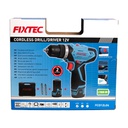 Fixtec Cordless Drill Driver Kit with 2 Batteries 12V Power Drill 25nm 20+1 Clutch Variable Speed Electric Screw Driver
