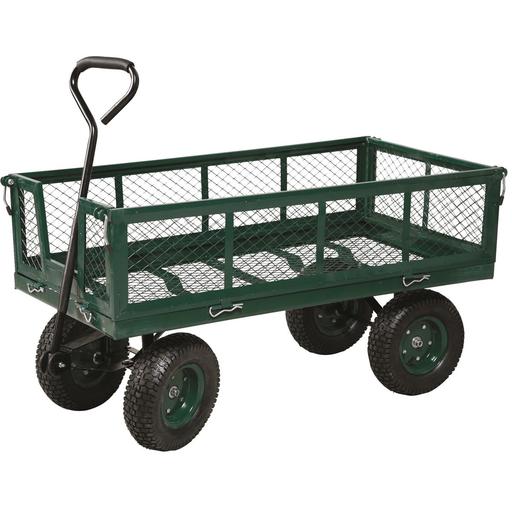 [1140009] Heavy Duty Metal Gardening Trolley Green