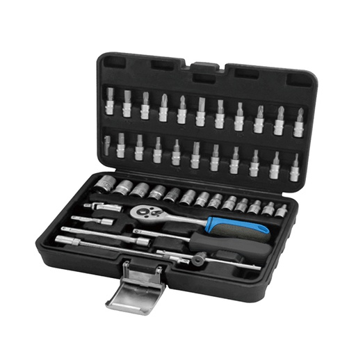 [FHST2046] Fixtec Hand Tools Set Adjustable Long Handle Ratchet Wrench 46PCS FHST2046