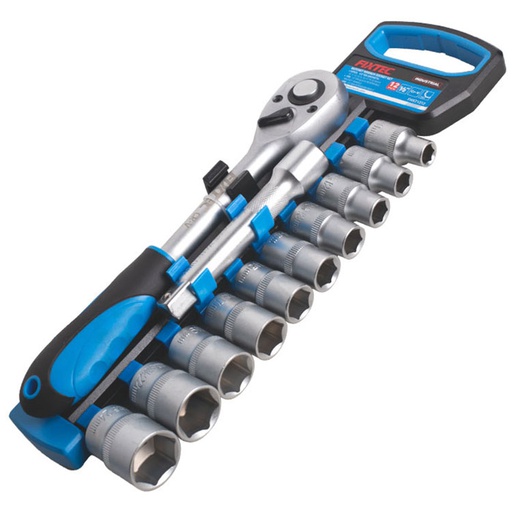 [FHST1312] Fixtec RATCHET HANDLE WITH SOCKETS SET 1/2&quot; 12 PCS FHST1312