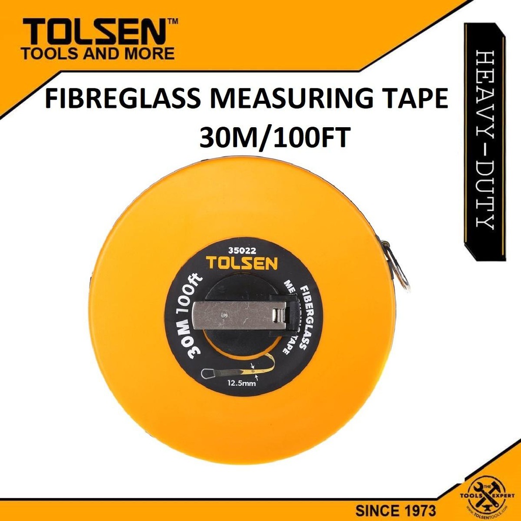TOLSEN 20M Fiberglass Measuring Tape with Metal Ring ABS Case 35020