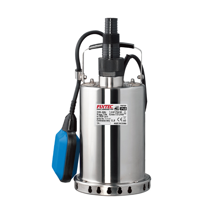مضخة مجاري 1 حصان / 750 وات /  QDS-750C / FPDP750P / Fixtec