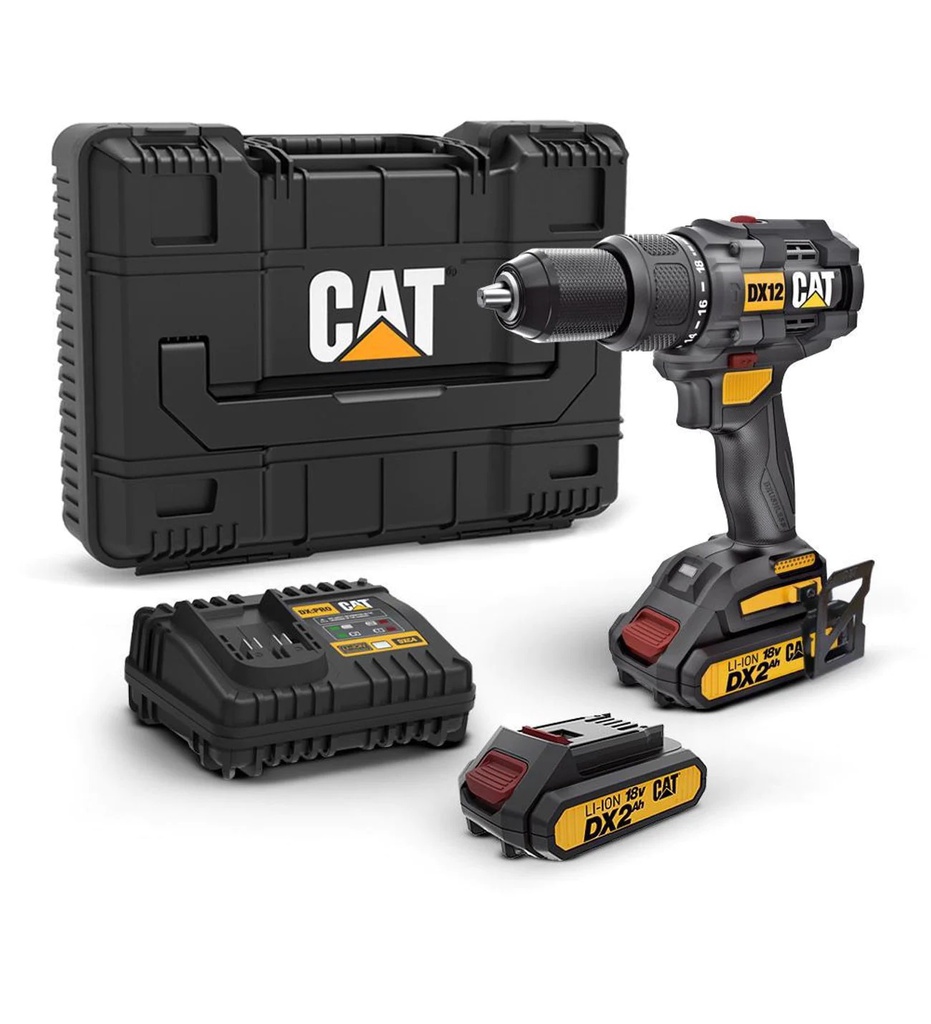 دريل كات 18 فولت 2 بطارية مع مطرقة CAT-DX12