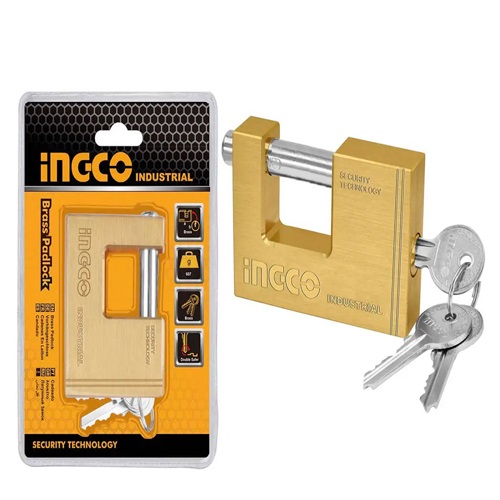INGCO HEAVY DUTY BRASS BLOCK PADLOCK 70mm