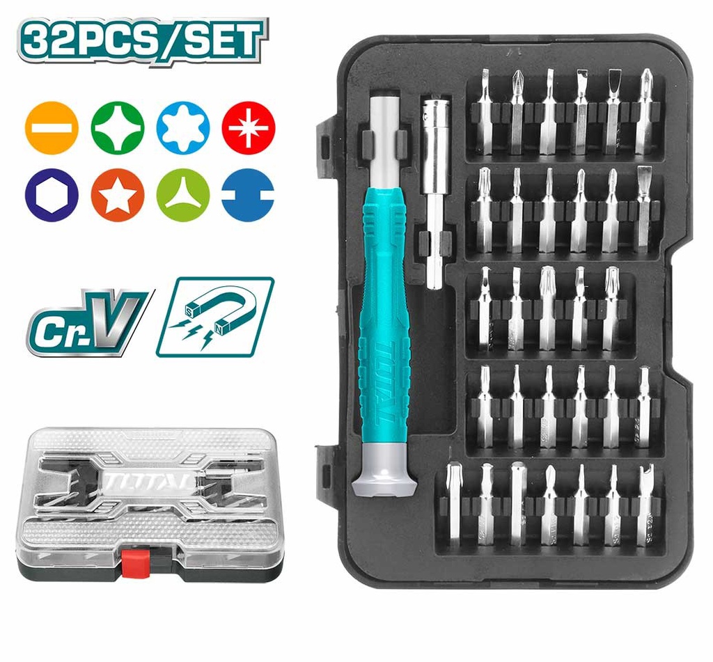 Total PRECISION SCREWDRIVER SET 32 PCS  THT250PS0321