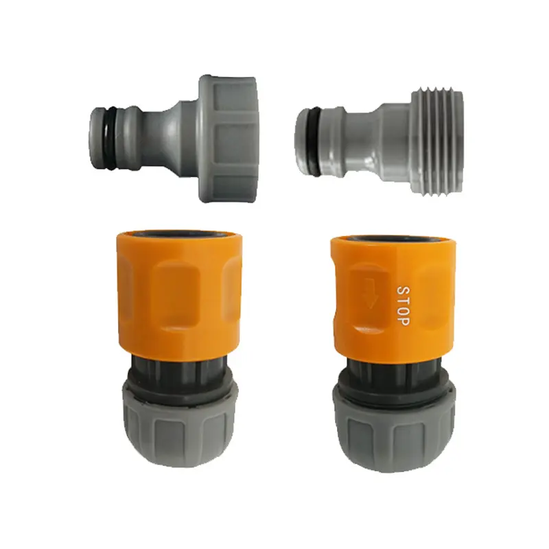 Garden Spraying Nozzle and Quick Connect Hose Coupling Set, 1/2
