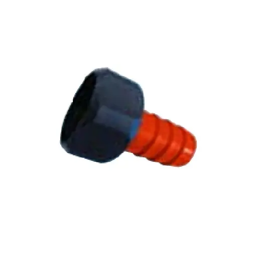 Hose connector with threaded nut 15