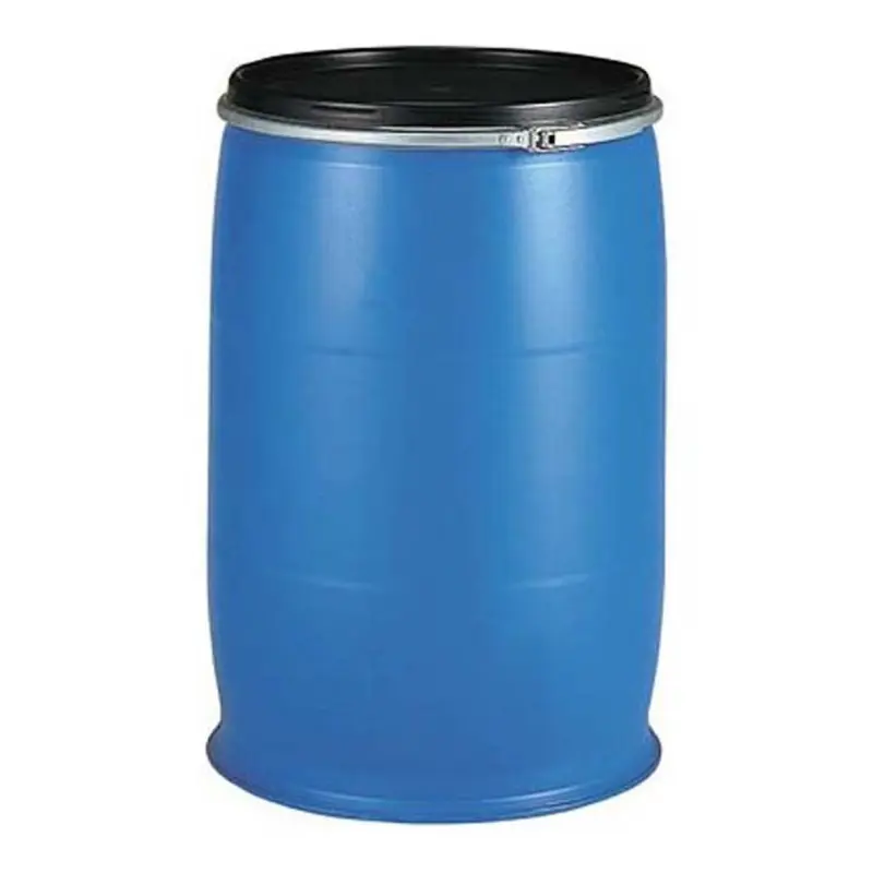 Saudi-Made High-Quality 220L Blue Plastic Drum with Lever Ring and Internal Handles