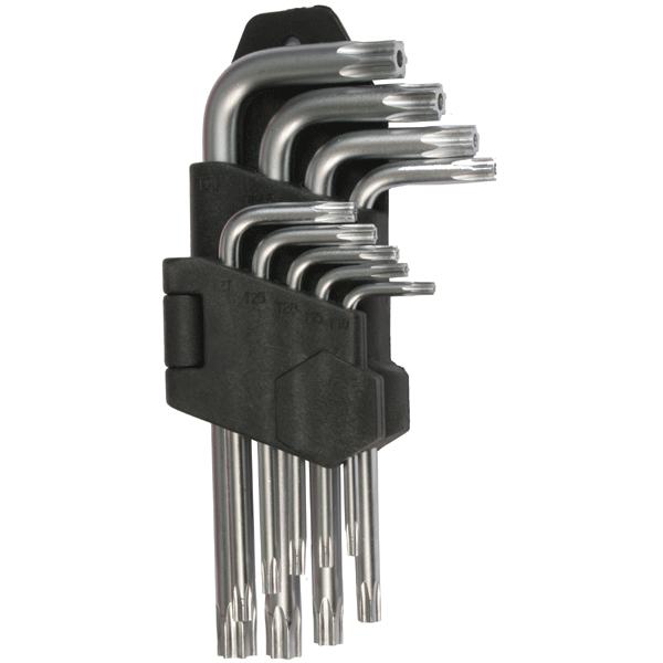 [5200114] 9 Piece Chrome Vanadium Steel Torx Hex Key Wrench Set T-10 To T-50
