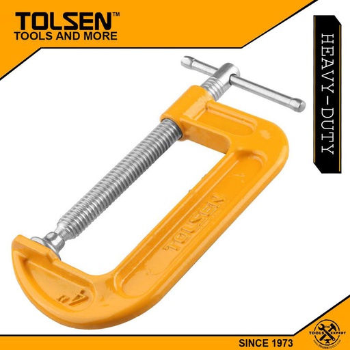 [1000021] TOLSEN G Clamp 100mm  4&quot; Powder Coated Bar 10113
