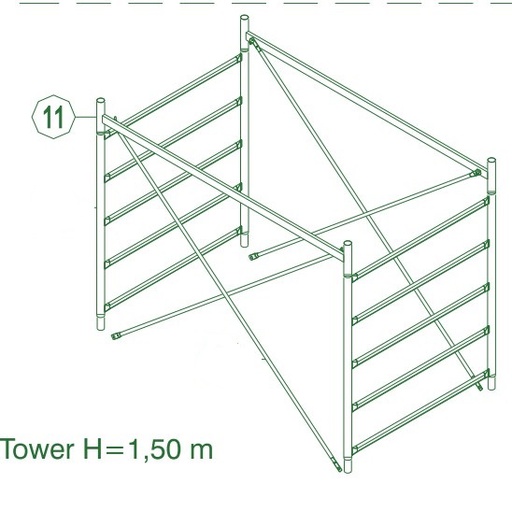[1210019] وصلة سقالة سيستم 1.500 متر ( قطع غيار ) - 20563