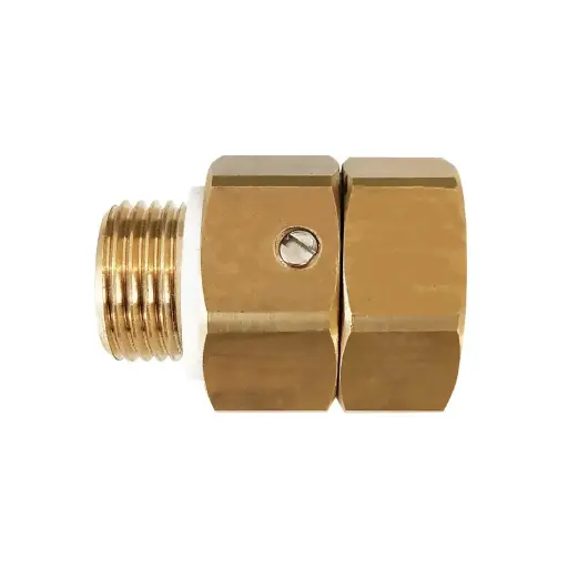 [80-861] Brass Turning Nipple with Hose Twist proof, 1/2" x 1/2" Male x Female Thread