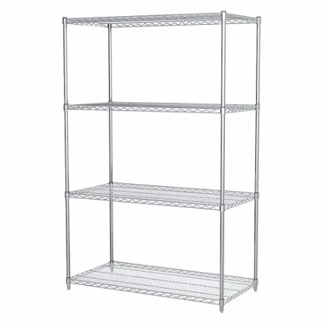 [1530046] Chrome Wire Shelving Set  60 x 60 H 2.00 M